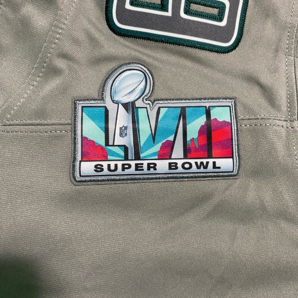 NFL Jersey Philadelphia Eagles Grey SuperBowl Patch Jason Kelce #62 Mens Medium - Picture 4 of 7